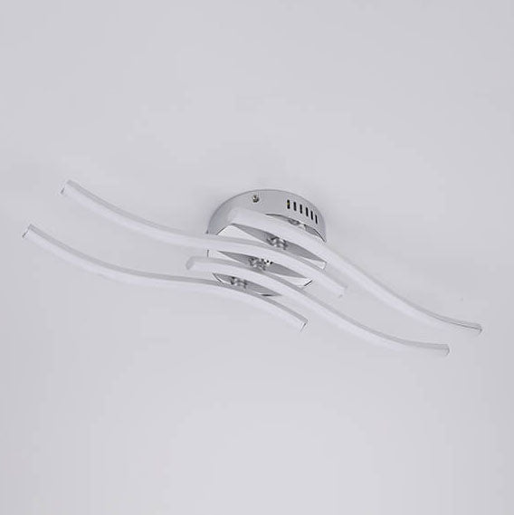 Simple Line Wave LED Ceiling Light - Semi-Flush Mount Light Fixture for Modern Home Decor