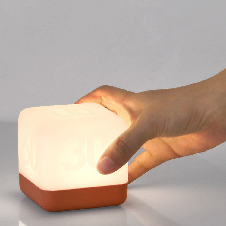Modern Magic Cube Turn Timer LED Night Light - USB Rechargeable Table Lamp, Adjustable Brightness, Creative Desk Decor, Ideal Gift, Sleep Aid