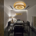 Bamboo Weaving 3-Light Flush Mount Ceiling Light Fixture
