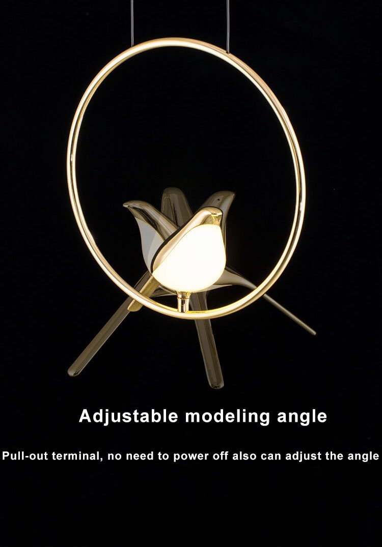 Nordic Acrylic LED Bird Chandelier - 1/3/6 Light Pendant Fixture