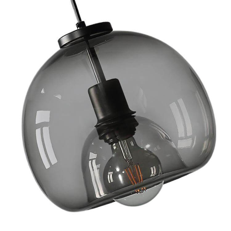 Minimalist Smoke Gray Hand-Blown Glass Pendant Light 1-Light Fixture