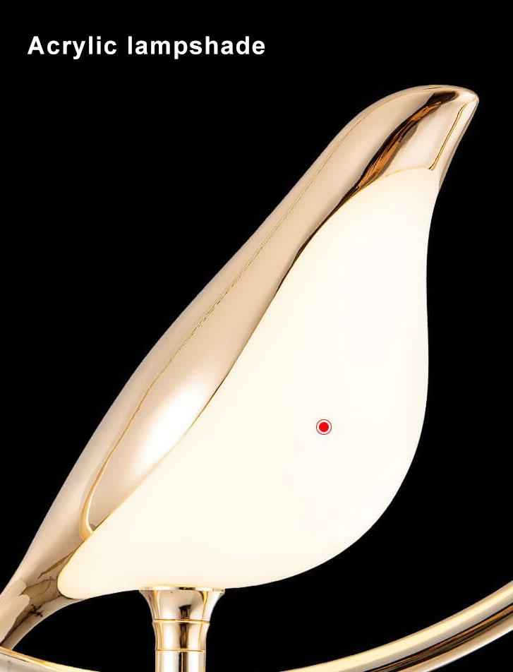 Nordic Acrylic LED Bird Chandelier - 1/3/6 Light Pendant Fixture