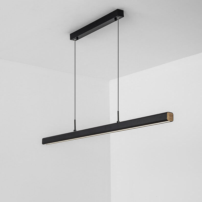Modern Minimalist Long Strip LED Pendant Light - Sleek Lighting Solution for Home & Office, Energy-Efficient Design, Adjustable Height, Stylish Illumination