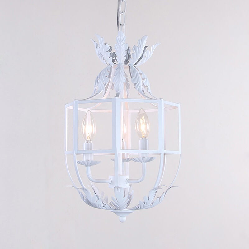 Vintage Wrought Iron Lantern Cage 3-Light Chandelier  

Illuminate your space with this elegant vintage wrought iron chandelier. Featuring a stunning lantern cage design, this 3-light fixture blends classic charm with modern functionality. Perfect for din