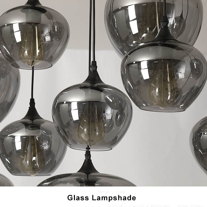 Modern Smoke Gray Glass LED Pendant Light - Stylish One-Light Fixture