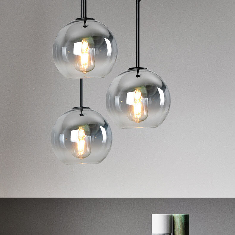 Nordic Gradient Glass Pendant Light - 1-Light Globe Chandelier