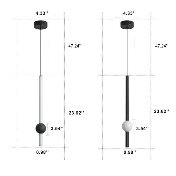 Modern Minimalist LED Pendant Light with Metal Ball Design