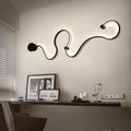 Modern Aluminum Snake-Shaped LED Wall Sconce Lamp - Curved Design, 1-Light Fixture, Contemporary Home Lighting