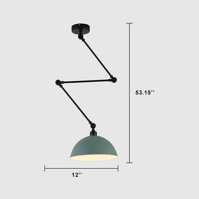 Nordic 1-Light Bowl Semi-Flush Mount Lighting - Extendable Ceiling Fixture for Modern Homes