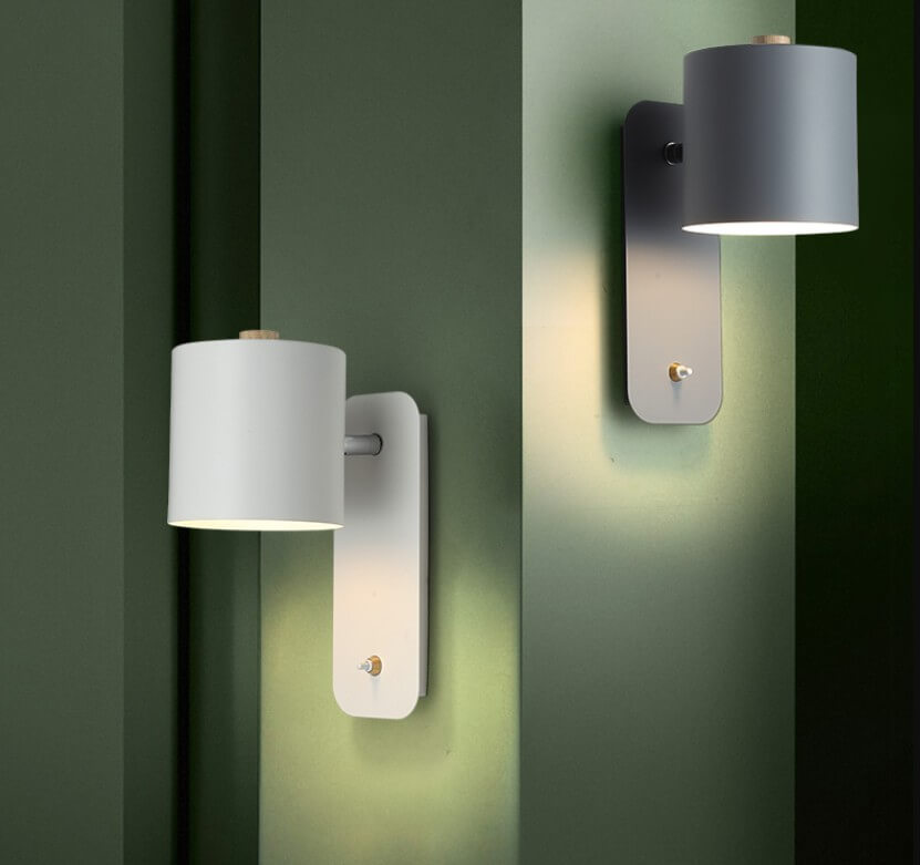 Nordic Macaron Cylinder Wall Sconce Lamp - 1-Light Rotatable Fixture for Modern Decor