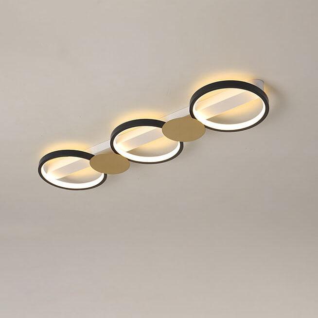 Modern Circle LED Flush Mount Track Light - 3/4/5 Light Fixture for Home, Office, and Retail Lighting