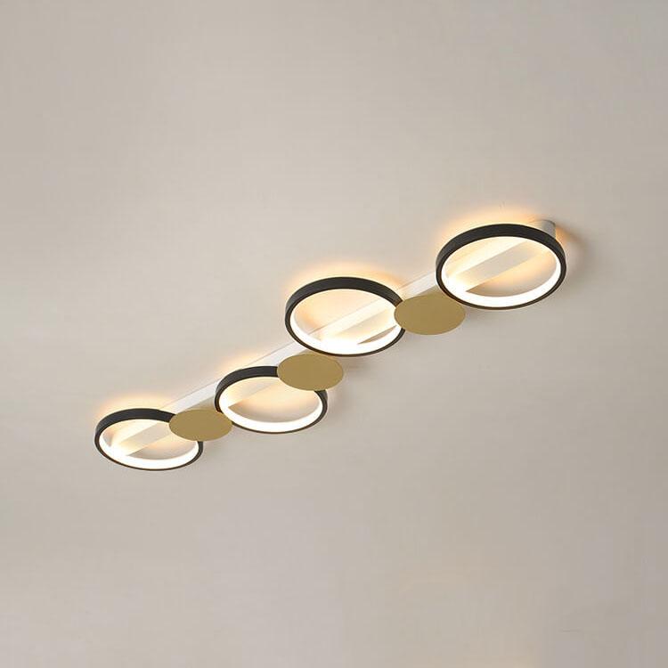 Modern Circle LED Flush Mount Track Light - 3/4/5 Light Fixture for Home, Office, and Retail Lighting