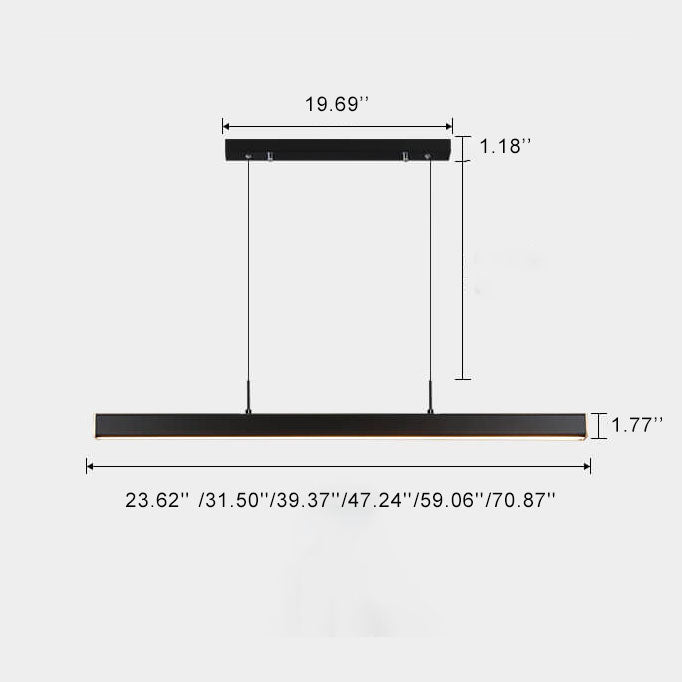 Modern Minimalist Long Strip LED Pendant Light - Sleek Lighting Solution for Home & Office, Energy-Efficient Design, Adjustable Height, Stylish Illumination