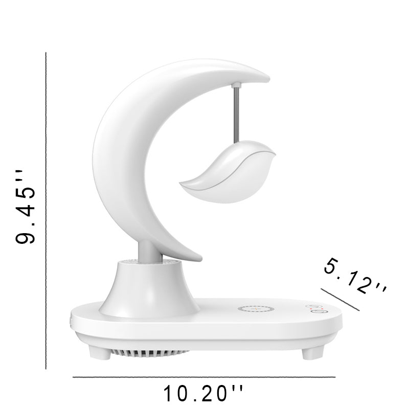 Modern Art Deco Moon Shape Bluetooth Speaker Night Light Lamp