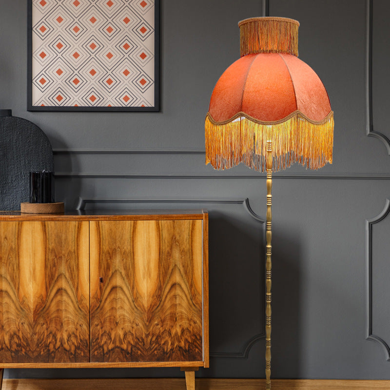 Traditional Vintage Cylinder Semicircle Tassel Floor Lamp - 1-Light Copper Design for Living Room

Illuminate your living room with this exquisite traditional vintage floor lamp. Featuring a unique cylinder shape and elegant semicircle design, this 1-ligh