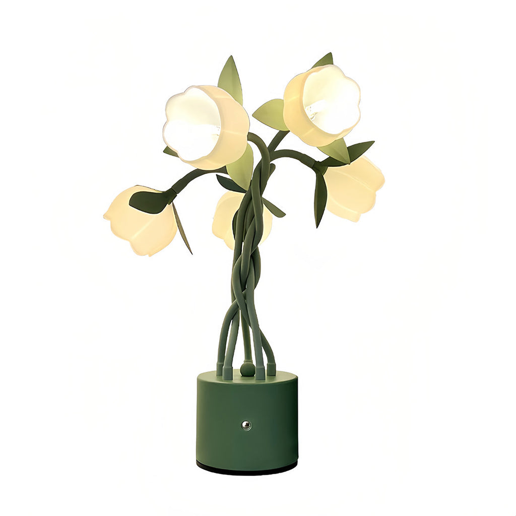 Artistic Vintage Green Table Lamp with Flexible Stems - Creative Lighting Solution