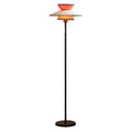 Vintage Pull Chain Floor Lamp with Fabric Shade - Ambient Lighting