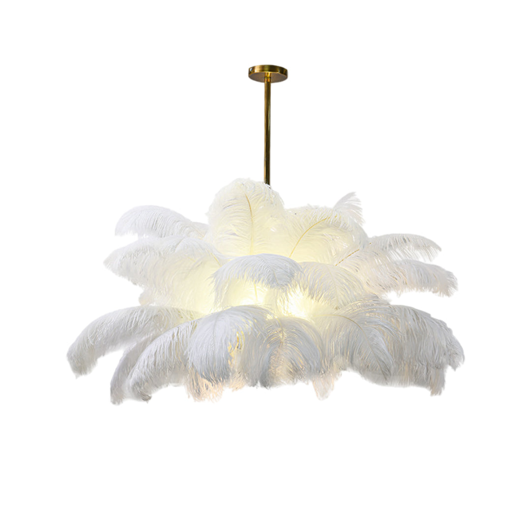 Nordic Feather Semi Flush Mount Ceiling Light - Elegant Indoor Lighting