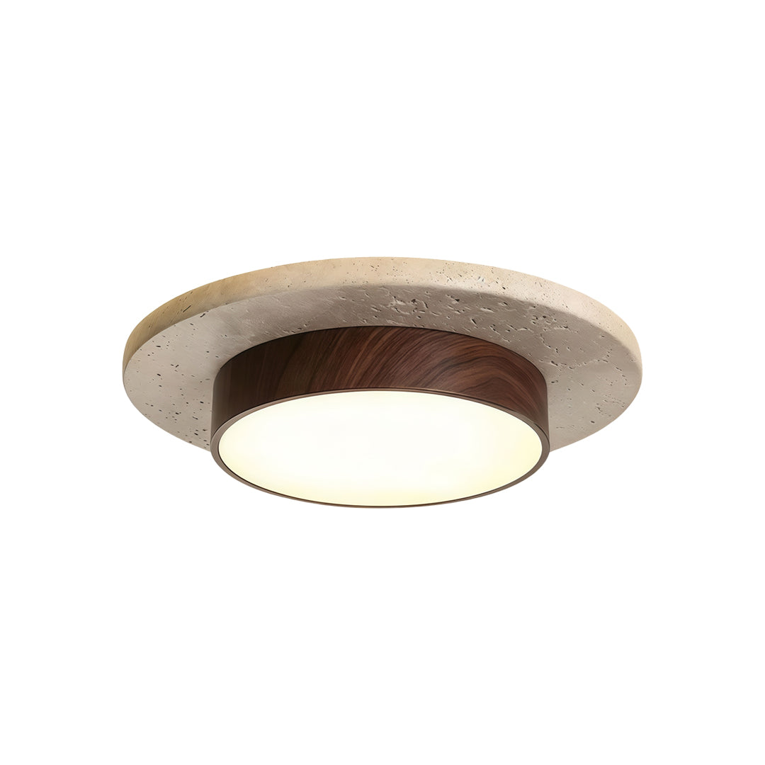 Vintage Travertine Flush Mount Ceiling Light Fixture