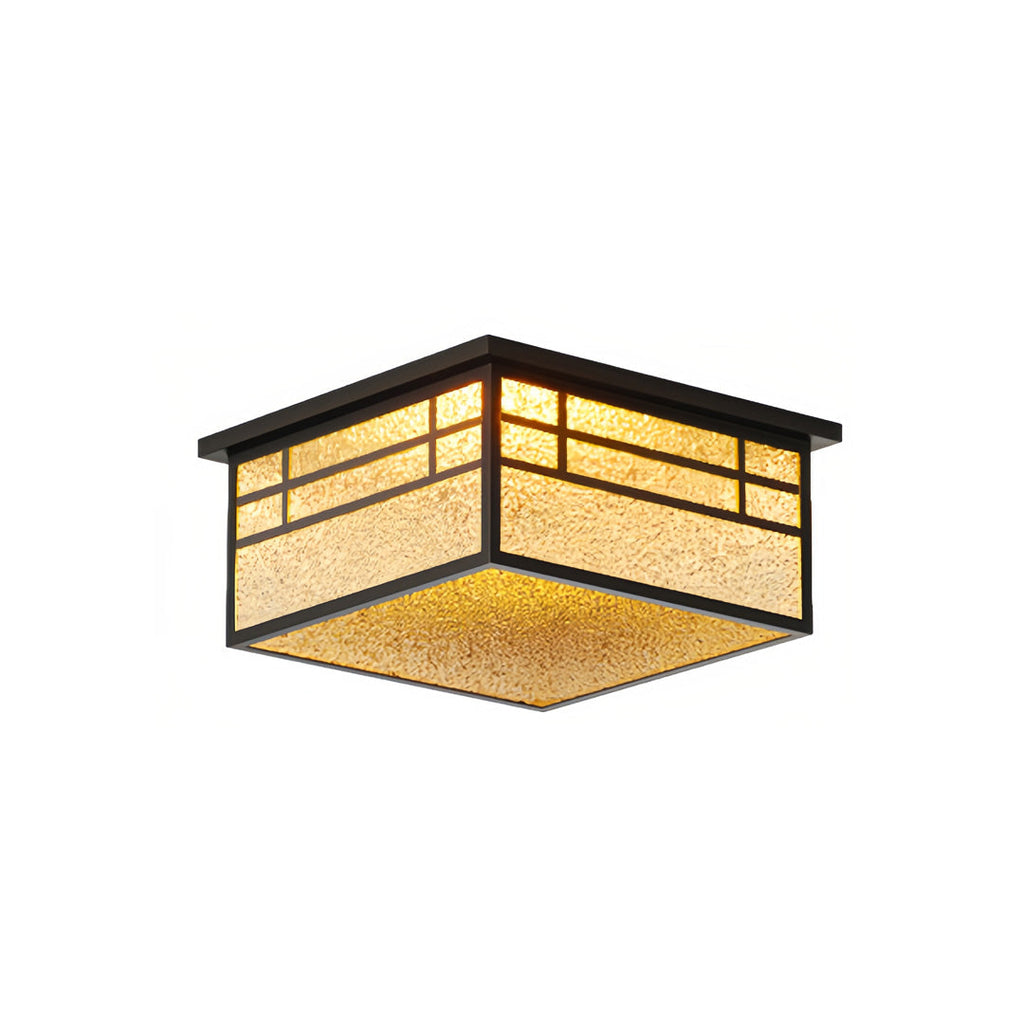 Square Waterproof Outdoor Ceiling Light - Flush Mount Courtyard Fixture