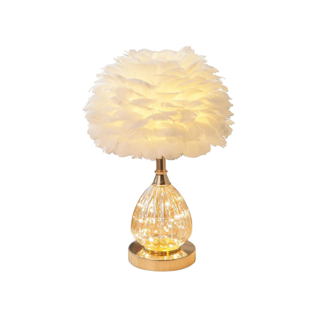Feather Table Lamp Nordic Romantic Wedding Light

Illuminate your space with our Feather Table Lamp, designed in Nordic style to create a romantic ambiance for weddings and special occasions. This elegant lamp features soft, feathery textures that enhance