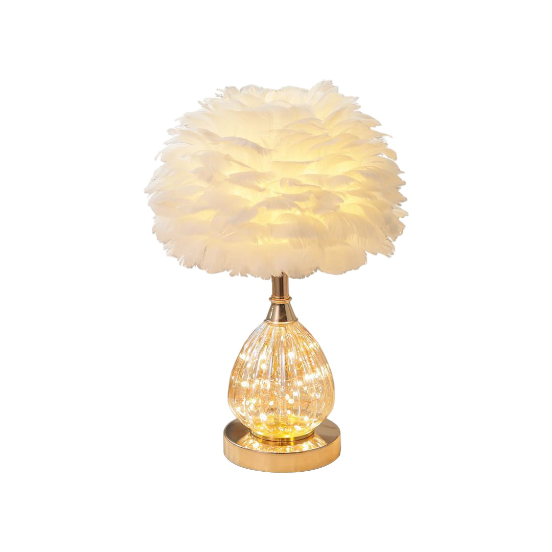 Feather Table Lamp Nordic Romantic Wedding Light

Illuminate your space with our Feather Table Lamp, designed in Nordic style to create a romantic ambiance for weddings and special occasions. This elegant lamp features soft, feathery textures that enhance