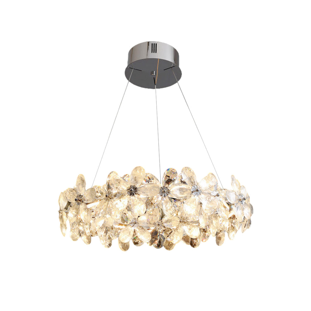 French Flower Crystal Chandelier - Elegant Dining Room Light Fixture