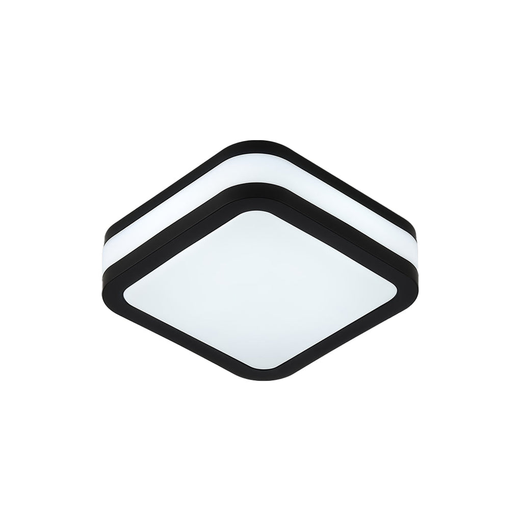 Black Flush Mount Light Modern Minimalist Metal Ceiling Fixture
