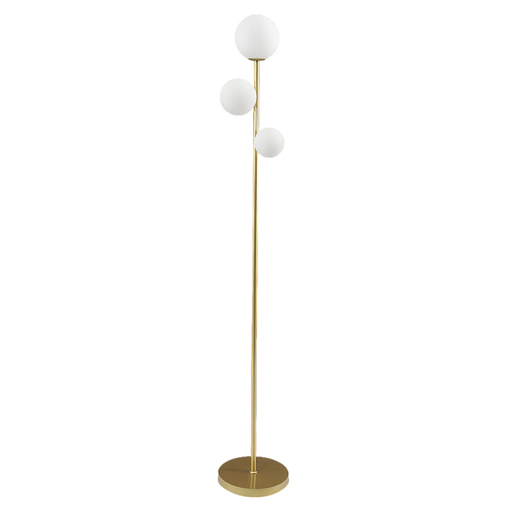 Modern 3-Light Gold Black White Globe Floor Lamp