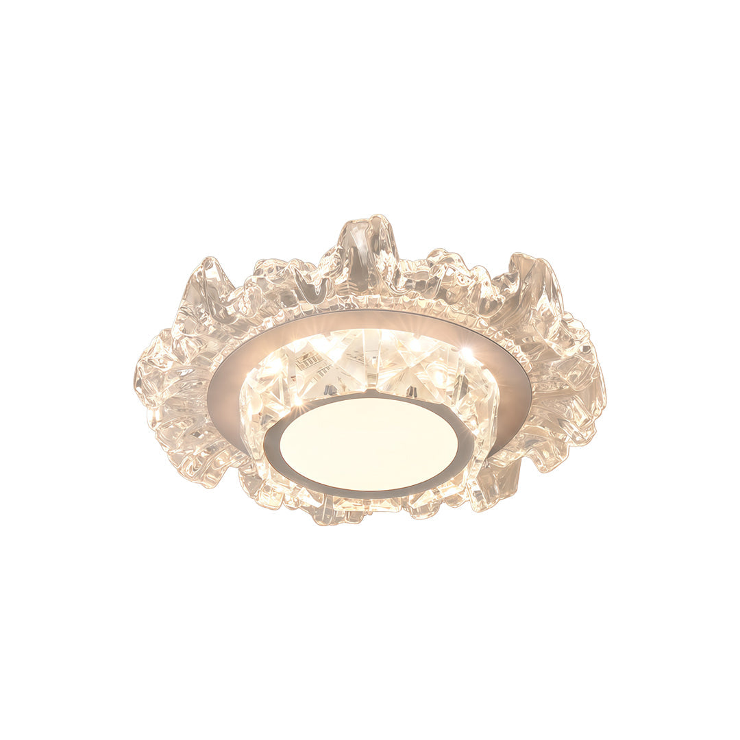 Modern White Flush Mount Crystal Ceiling Light
