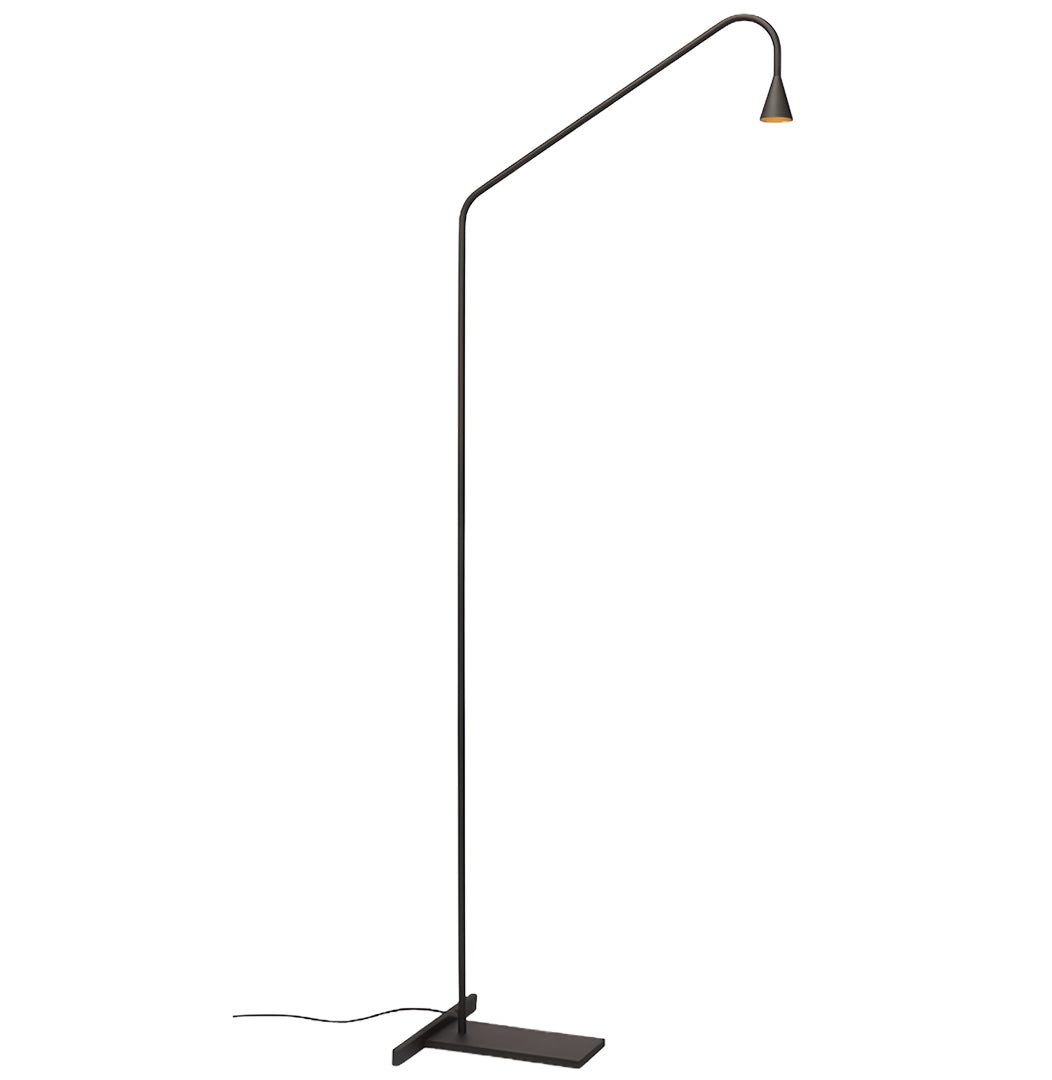 Black and Gold LED Minimalist Floor Lamp - Modern Reading Light