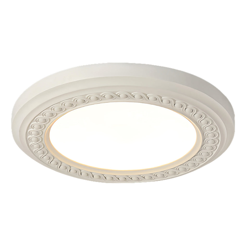 Retro Flush Mount Carved Resin Acrylic Ceiling Light