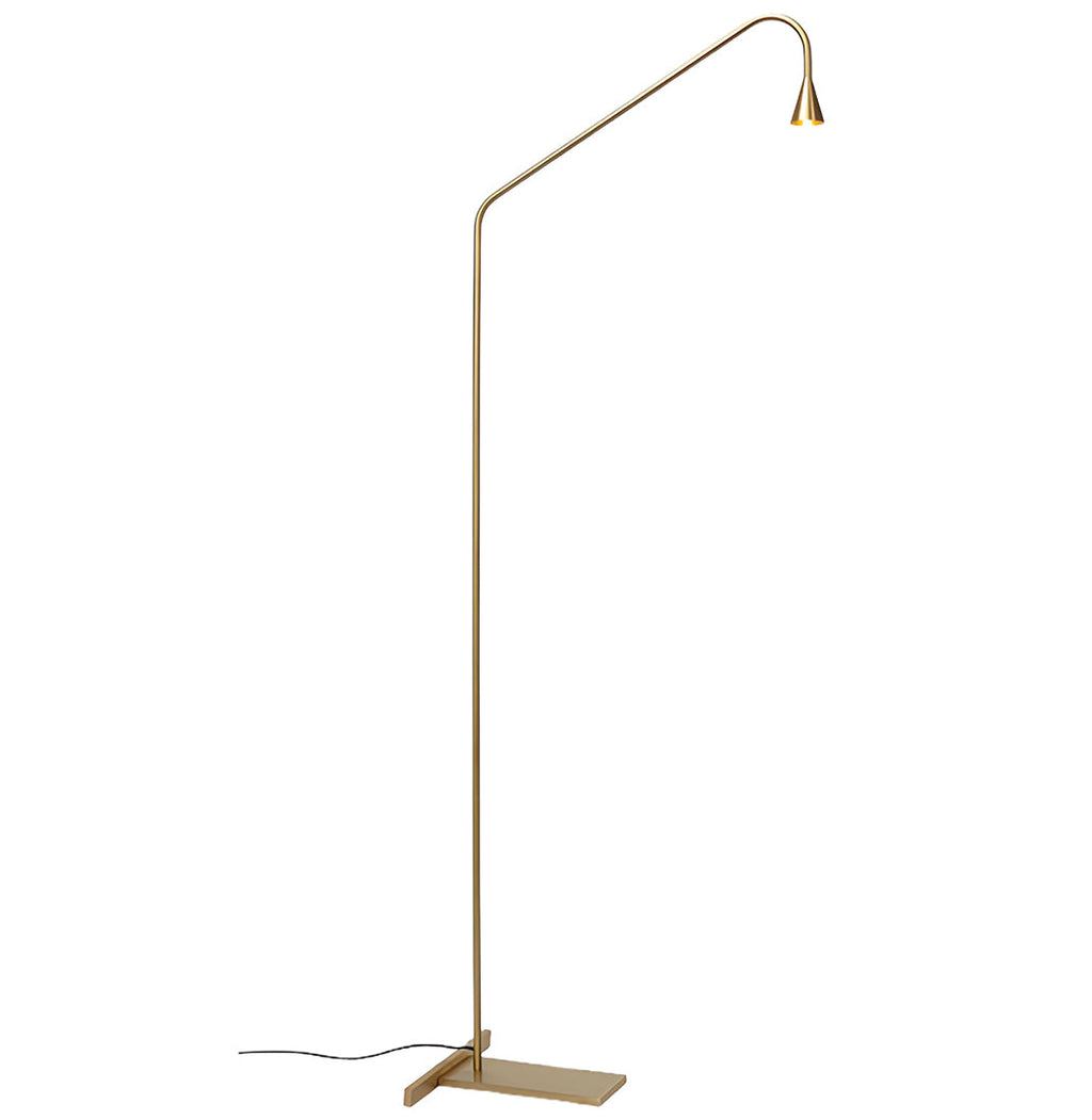 Black and Gold LED Minimalist Floor Lamp - Modern Reading Light