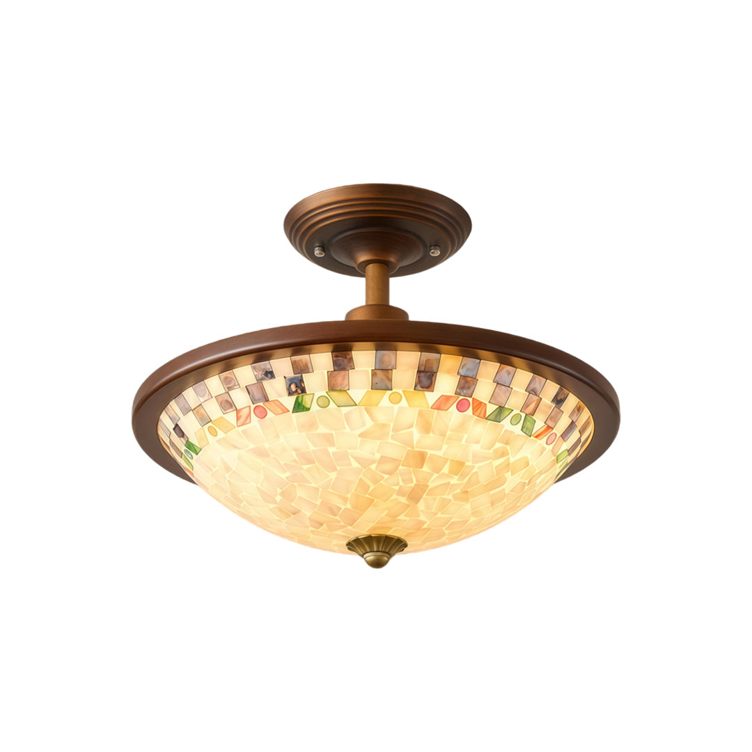 LED French Vintage Semi Flush Mount Ceiling Light - Antique Style Fixture