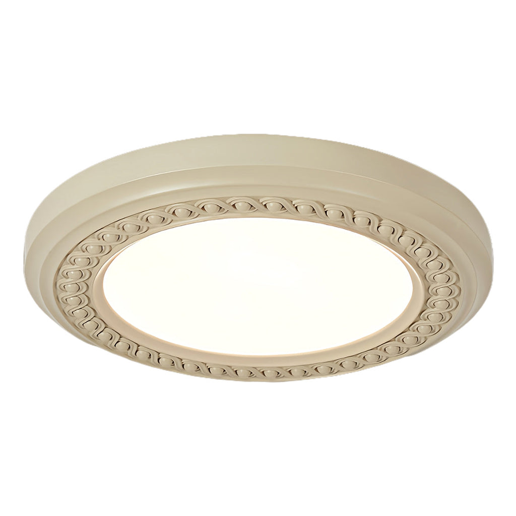 Retro Flush Mount Carved Resin Acrylic Ceiling Light