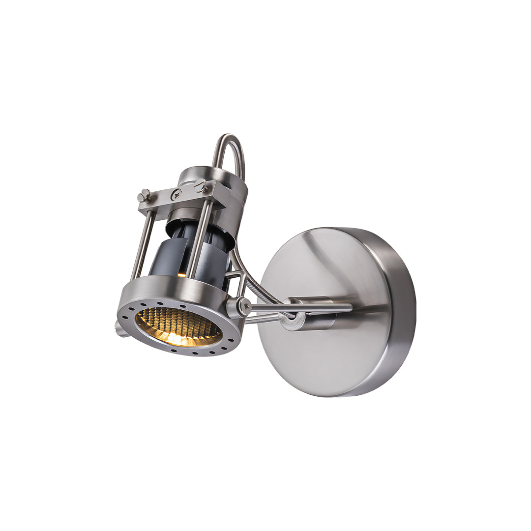 Brushed Nickel Wall Sconces - Vintage Bauhaus Rotatable Light Fixtures