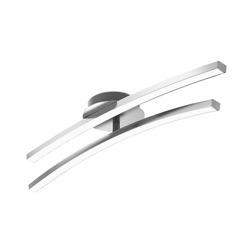 Contemporary Dual LED Strip Rotating Semi Flush Mount Ceiling Light