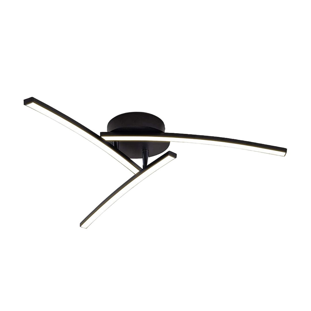 Modern Three-Arc Rotating Semi Flush Mount Ceiling Light