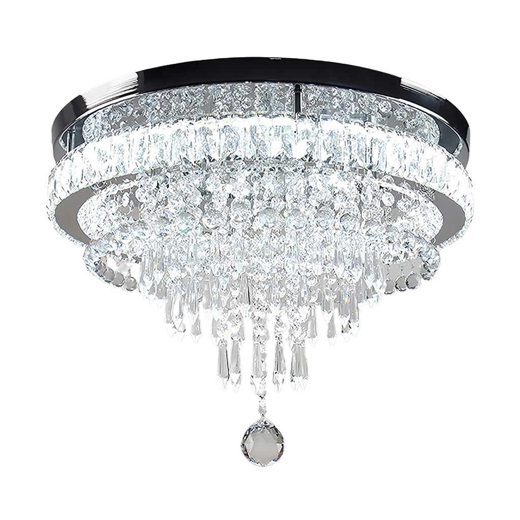 Gold Flush Mount Light - Modern Luxury Round Ceiling Fixture