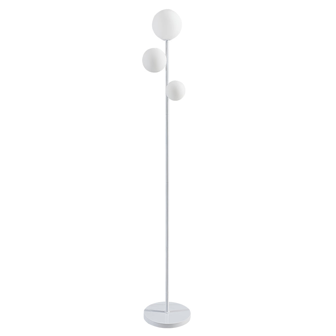 Modern 3-Light Gold Black White Globe Floor Lamp