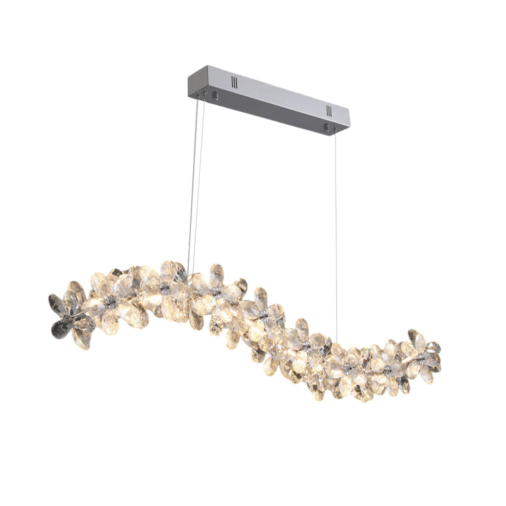 French Flower Crystal Chandelier - Elegant Dining Room Light Fixture