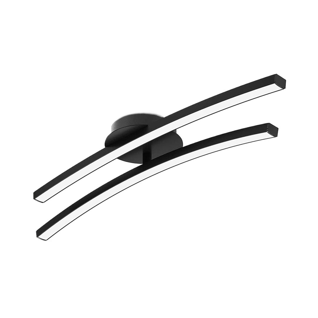 Contemporary Dual LED Strip Rotating Semi Flush Mount Ceiling Light