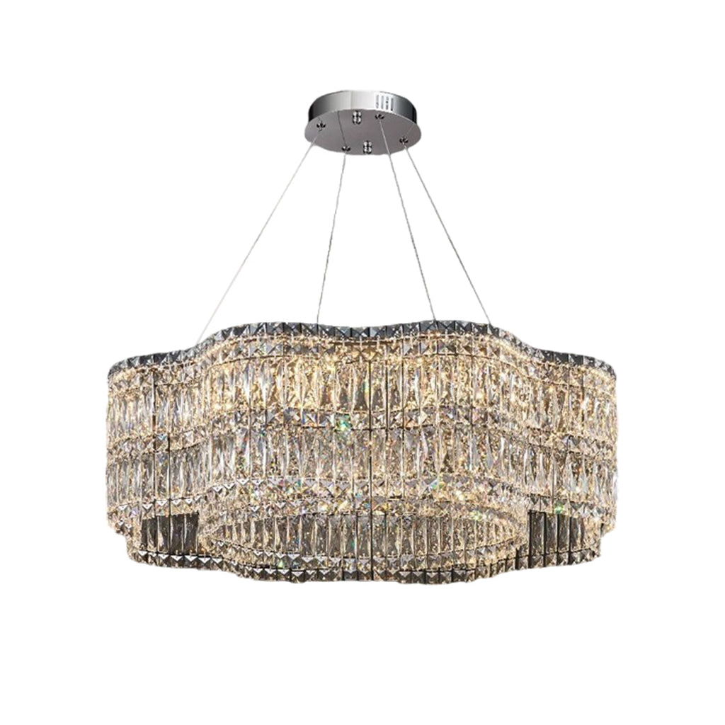LED Crystal Chandelier Modern Elegant Lighting Minimalist Design