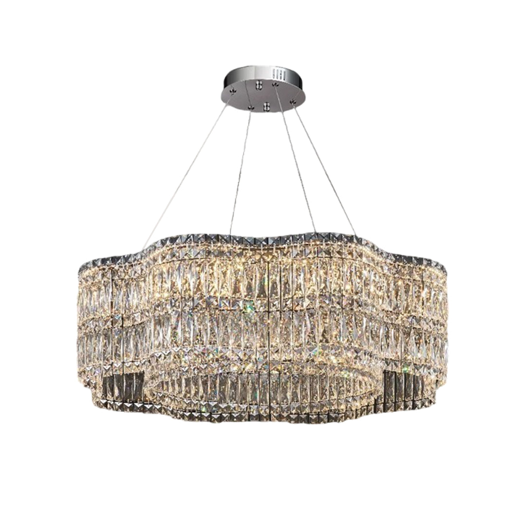 LED Crystal Chandelier Modern Elegant Lighting Minimalist Design