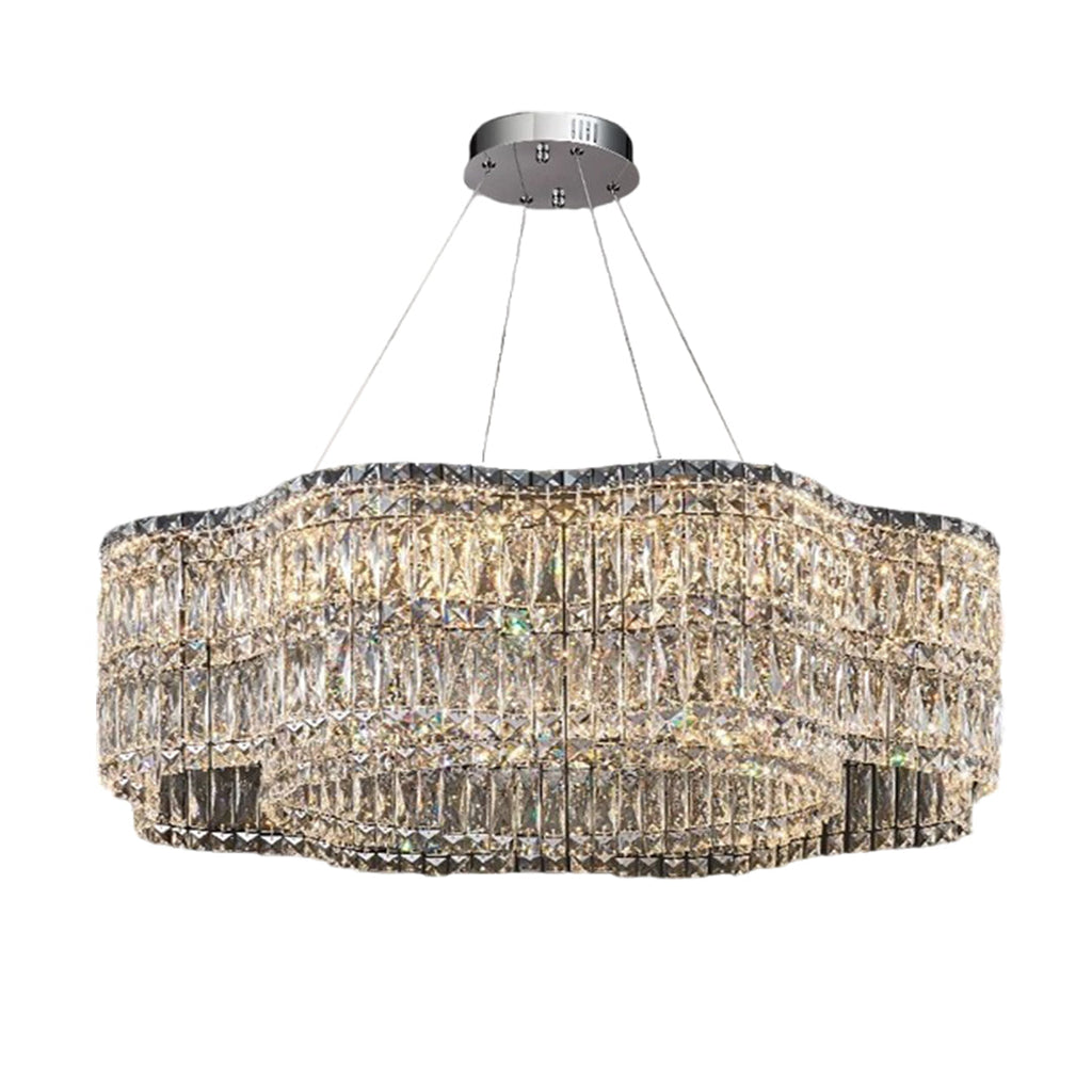 LED Crystal Chandelier Modern Elegant Lighting Minimalist Design