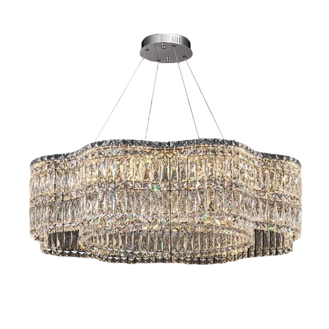 LED Crystal Chandelier Modern Elegant Lighting Minimalist Design
