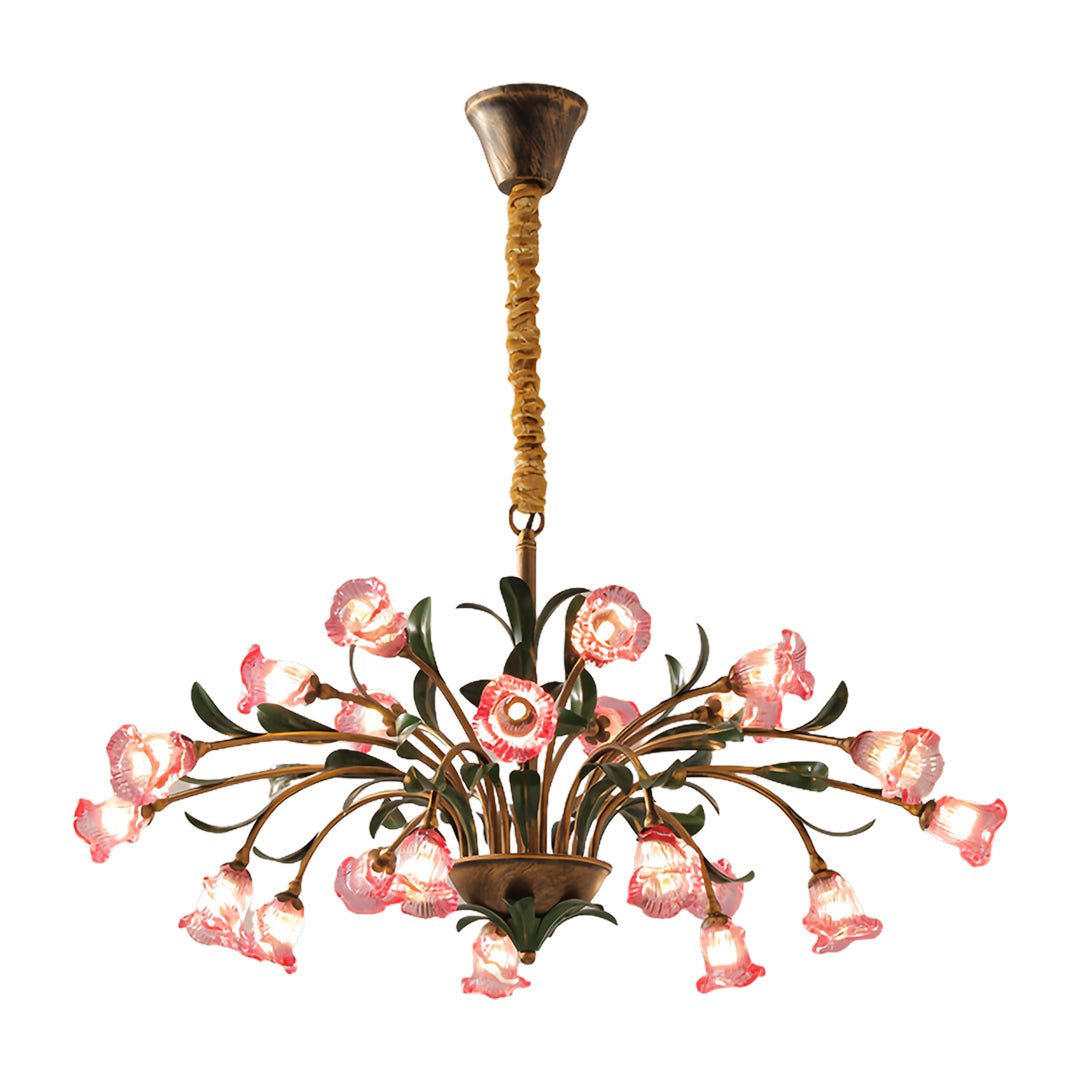 Vintage Floral Chandelier Rustic Branch Ceiling Light