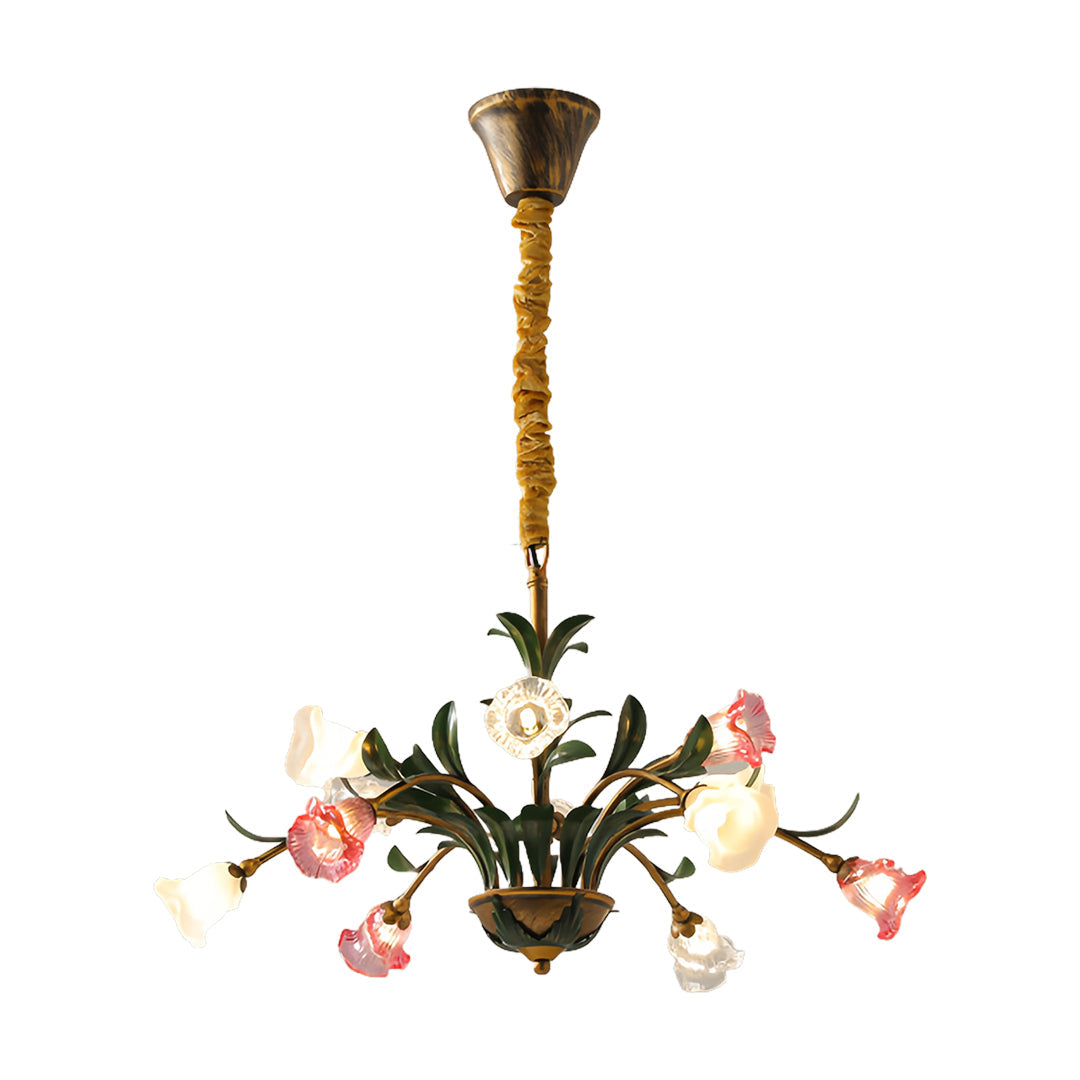 Vintage Floral Chandelier Rustic Branch Ceiling Light