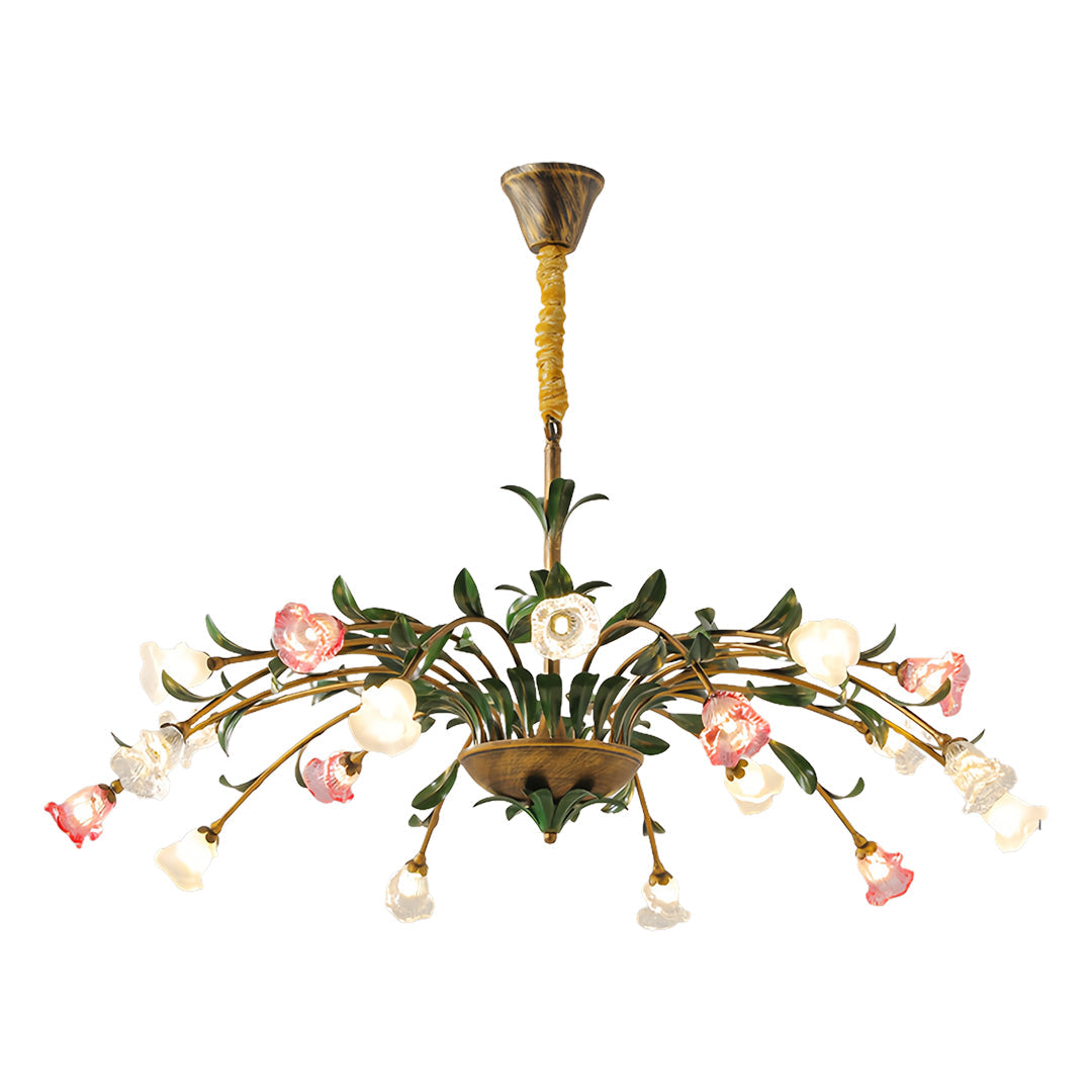 Vintage Floral Chandelier Rustic Branch Ceiling Light
