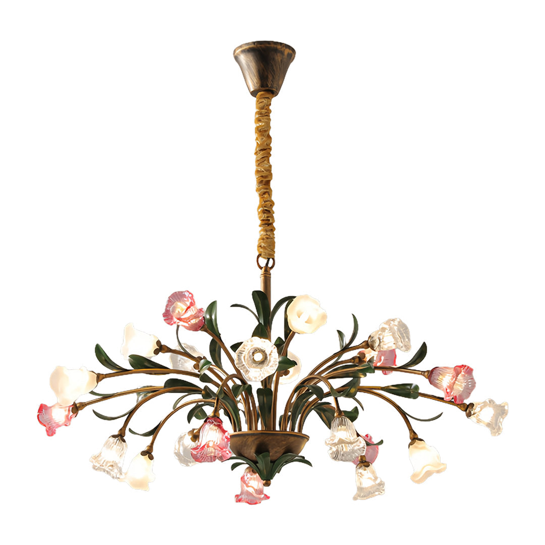 Vintage Floral Chandelier Rustic Branch Ceiling Light